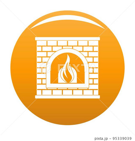 Retro fireplace icon. Simple illustration of retro fireplace vector icon for any design orange Retro fireplace icon. Simple illustration of retro fireplace vector icon for any design orange 95339039