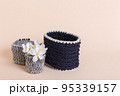 Hobbies and creativity, crochet. Knitted basket organizers handmade from natural cotton for storing things, for cosmetics and personal accessories, interior decor and organizing home space and comfort 95339157
