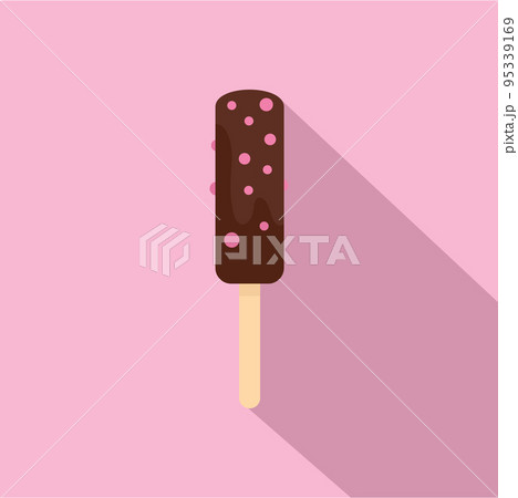 Chocolate ice cream icon. Flat illustration of chocolate ice cream vector icon for web design 95339169