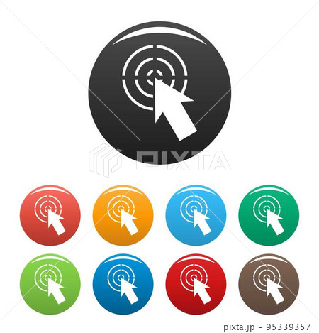 Cursor shape icon. Simple illustration of cursor shape vector icons set color isolated on white 95339357