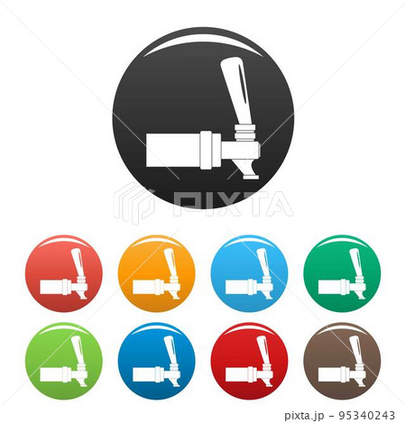 Faucet icon. Simple illustration of faucet vector icons set color isolated on white 95340243