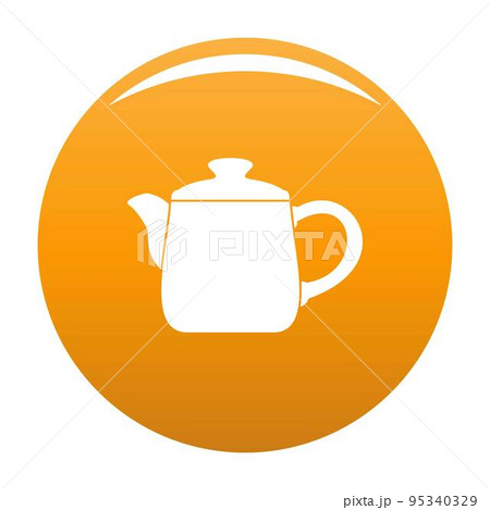 Ceramic kettle icon. Simple illustration of ceramic kettle vector icon for any design orange Ceramic kettle icon. Simple illustration of ceramic kettle vector icon for any design orange 95340329