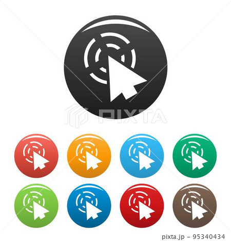 Cursor app icon. Simple illustration of cursor app vector icons set color isolated on white 95340434