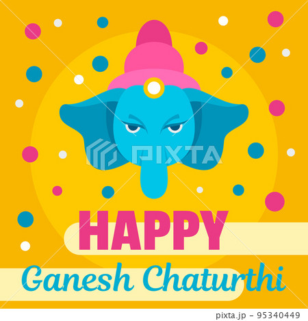 Happy Ganesh Chaturthi background. Flat illustration of happy Ganesh Chaturthi vector background for web design Happy Ganesh Chaturthi background. Flat illustration of happy Ganesh Chaturthi vector background for web design 95340449