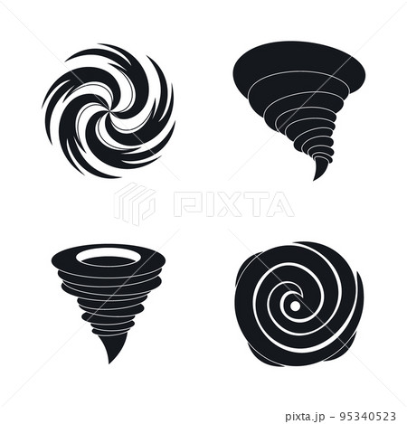 hurricane storm tornado damage icons set. Simple illustration of 4 hurricane storm tornado damage vector icons for web 95340523