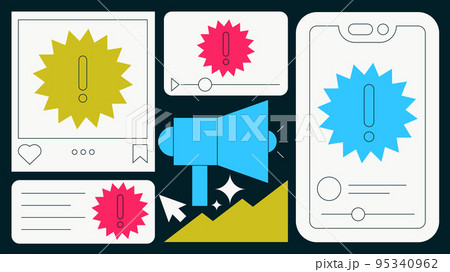 Social Media Announcement Flat Illustration Social Media Announcement Flat Illustration 95340962