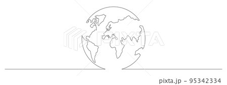 World map one line art. World map one line art. 95342334