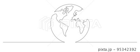 World map one line art. World map one line art. 95342392