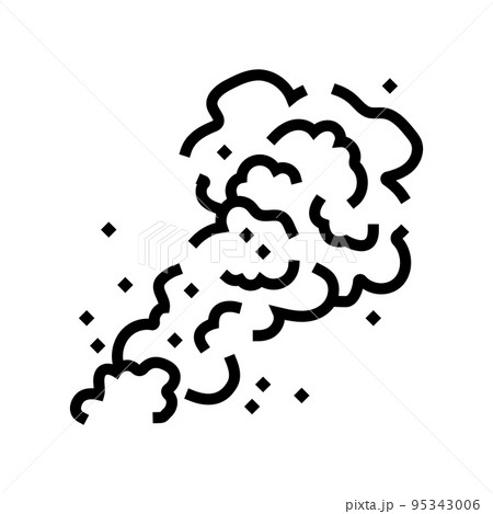 smoke fire line icon vector illustration 95343006