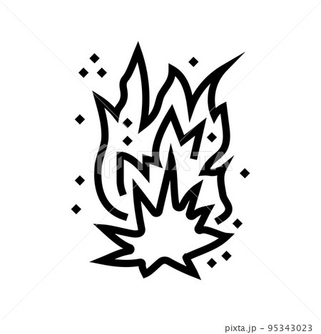 sparkle fire line icon vector illustration 95343023