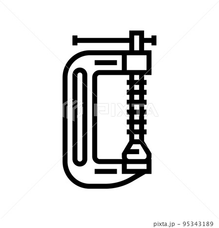 c clamp line icon vector illustration 95343189