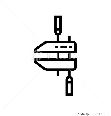 hand screw clamp line icon vector illustration 95343202