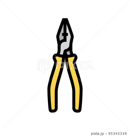 flat combination pliers color icon vector illustration 95343339