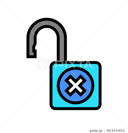 open padlock color icon vector illustration open padlock color icon vector illustration 95343403