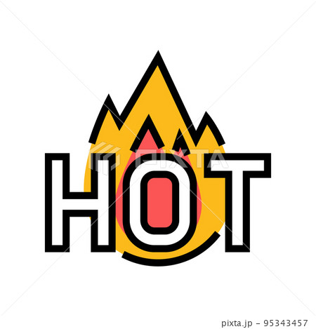 hot fire color icon vector illustration hot fire color icon vector illustration 95343457