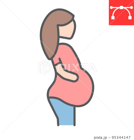 Pregnant woman color line icon, pregnancy and maternity, pregnant female vector icon, vector graphics, editable stroke filled outline sign, eps 10 Pregnant woman color line icon, pregnancy and maternity, pregnant female vector icon, vector graphics, editable stroke filled outline sign, eps 10 95344147