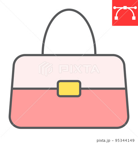 Handbag color line icon, accessory and glamour, women bag vector icon, vector graphics, editable stroke filled outline sign, eps 10 95344149
