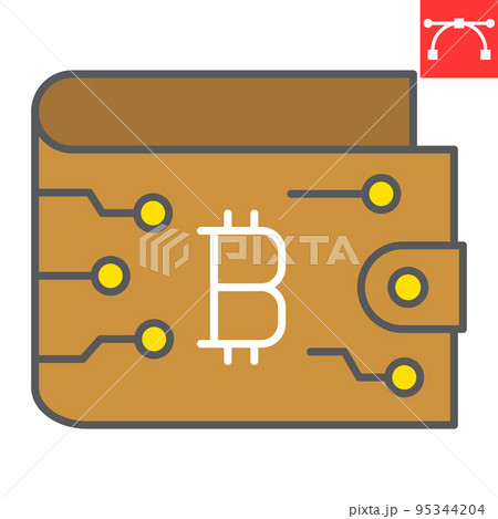 Bitcoin wallet color line icon, cryptocurrency and bitcoin, wallet vector icon, vector graphics, editable stroke filled outline sign, eps 10 Bitcoin wallet color line icon, cryptocurrency and bitcoin, wallet vector icon, vector graphics, editable stroke filled outline sign, eps 10 95344204
