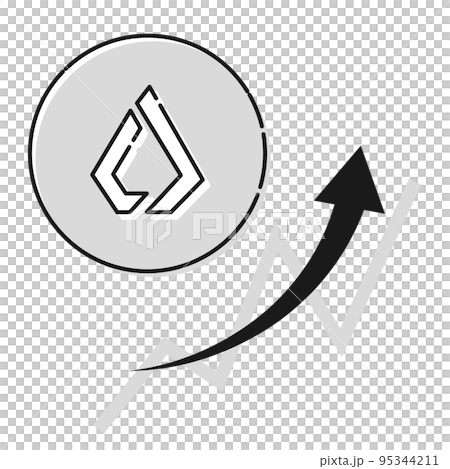 Simple risk (LSK) rising image (black and white) Simple risk (LSK) rising image (black and white) 95344211