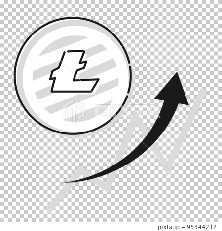 Simple Litecoin (LTC) rising image (black and white) Simple Litecoin (LTC) rising image (black and white) 95344212