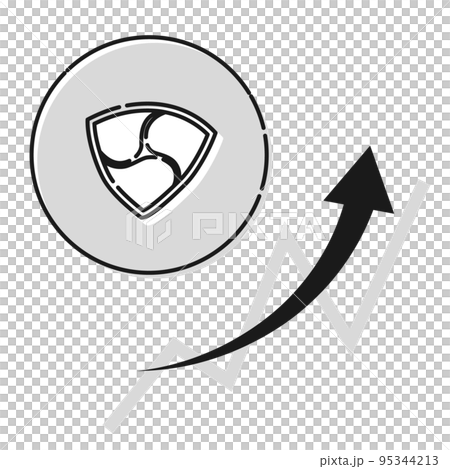 Simple NEM (NEM, XEM) rising image (black and white) Simple NEM (NEM, XEM) rising image (black and white) 95344213