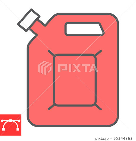 Jerrycan color line icon, fuel gallon and gas can, gasoline canister vector icon, vector graphics, editable stroke filled outline sign, eps 10 Jerrycan color line icon, fuel gallon and gas can, gasoline canister vector icon, vector graphics, editable stroke filled outline sign, eps 10 95344363
