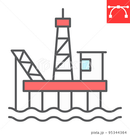 Oil platform color line icon, gas rig and industry, oil platform vector icon, vector graphics, editable stroke filled outline sign, eps 10 Oil platform color line icon, gas rig and industry, oil platform vector icon, vector graphics, editable stroke filled outline sign, eps 10 95344364