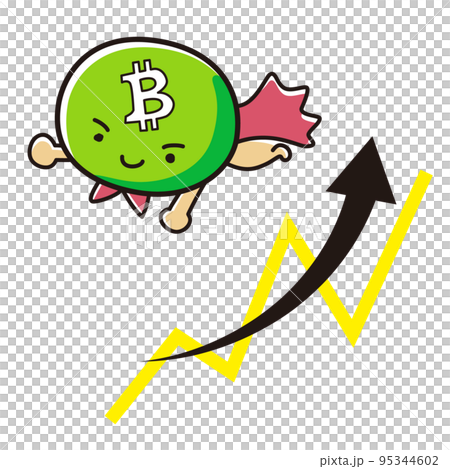 虛擬貨幣比特幣現金 (BCH) 英雄插圖和上升圖表 95344602