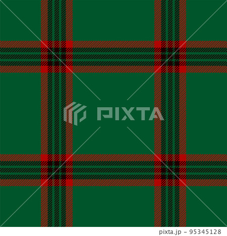 Plaid seamless pattern in green. Check fabric texture. Vector textile print. 95345128