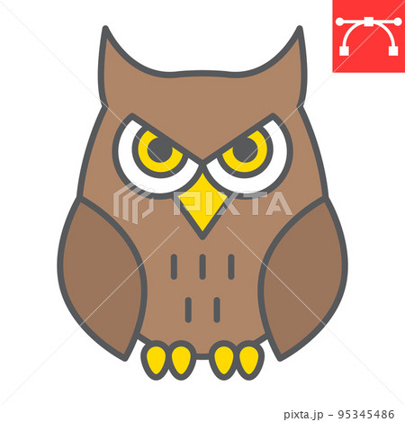 Owl color line icon, bird and halloween, owl vector icon, vector graphics, editable stroke filled outline sign, eps 10. Owl color line icon, bird and halloween, owl vector icon, vector graphics, editable stroke filled outline sign, eps 10. 95345486