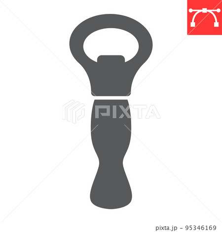 Bottle opener glyph icon, kitchen and tool, bottle opener vector icon, vector graphics, editable stroke solid sign, eps 10. 95346169