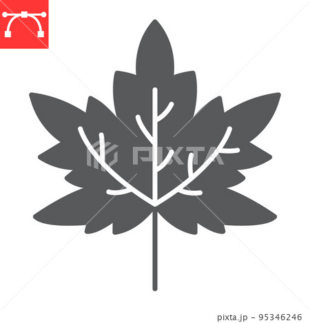 Maple leaf glyph icon, thanksgiving and natural, autumn leaf vector icon, vector graphics, editable stroke solid sign, eps 10. 95346246