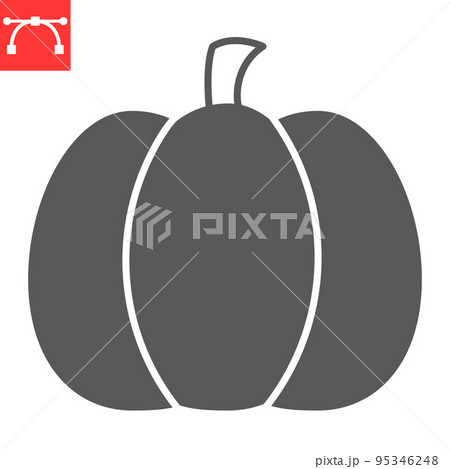 Pumpkin glyph icon, thanksgiving and vegetarian, pumpkin vector icon, vector graphics, editable stroke solid sign, eps 10. 95346248