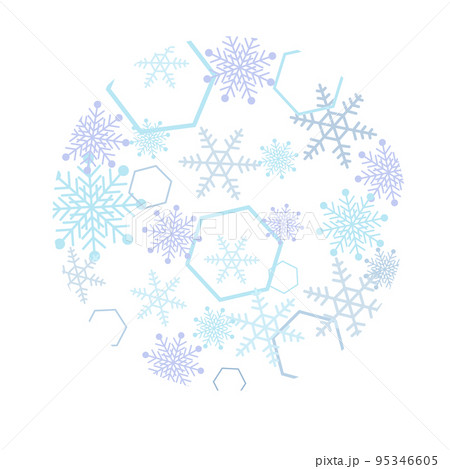 円形の雪の結晶 95346605