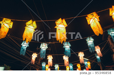 Lantern Festival in the sky at Pai Walking Street Lantern Festival in the sky at Pai Walking Street 95346858