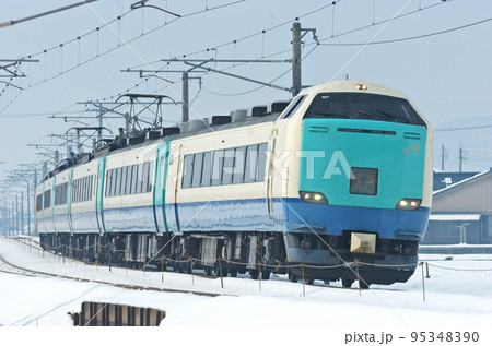 北陸本線 西高岡ー高岡 JR東日本 485系 R21編成(新潟) 北越 北陸本線 西高岡ー高岡 JR東日本 485系 R21編成(新潟) 北越 95348390