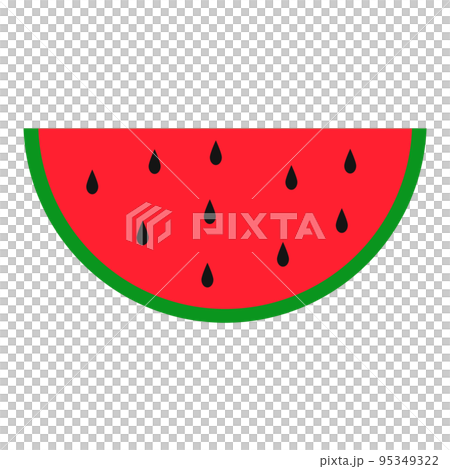 [夏天]切西瓜插畫 95349322
