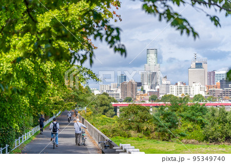 仙台市　中心部　高層ビル群　広瀬川　広瀬河畔通 95349740