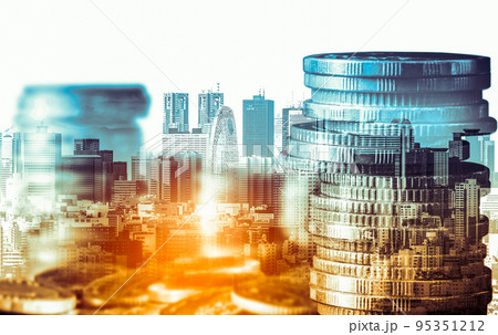 Finance and money technology background concept of business prosperity and asset 95351212
