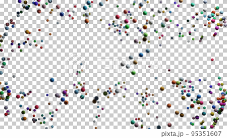 CGパーティクル　多数のカラフルなボール 95351607
