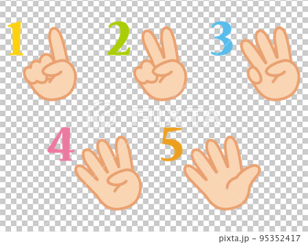 指でカウント　数字　アイコン 95352417