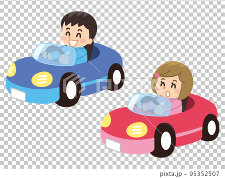 ゴーカートに乗る子供 95352507