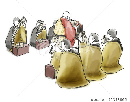 お経を読むお坊さんたち お経を読むお坊さんたち 95353866