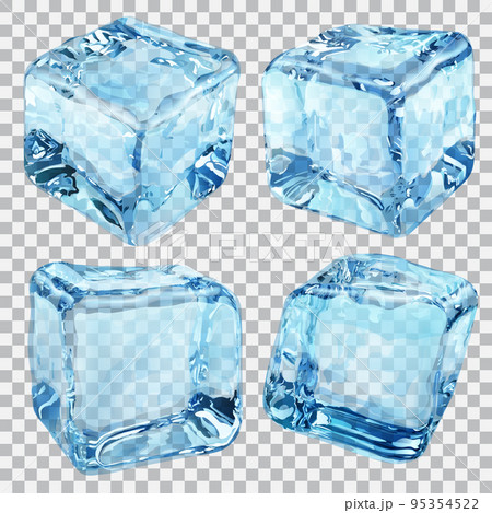 Transparent blue ice cubes Transparent blue ice cubes 95354522