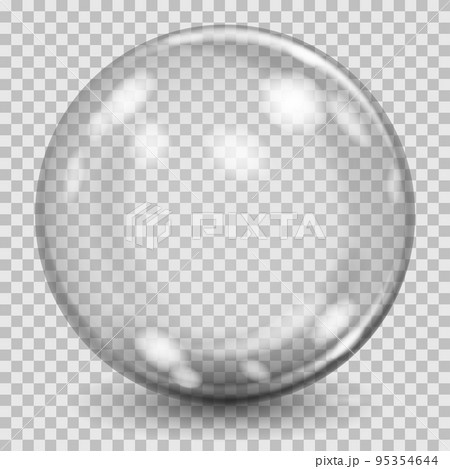 Big gray transparent glass sphere. Transparency only in vector file 95354644