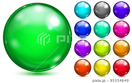 Multicolored spheres of various saturated colors 95354649