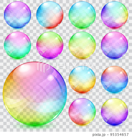 Colorful transparent glass spheres 95354657