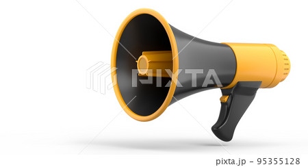 Megaphone for advertisement or hiring isolated on white background. Megaphone for advertisement or hiring isolated on white background. 95355128