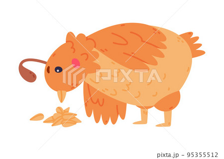Quail Bird with Crest and Feathers Pecking Seeds Vector Illustration Quail Bird with Crest and Feathers Pecking Seeds Vector Illustration 95355512