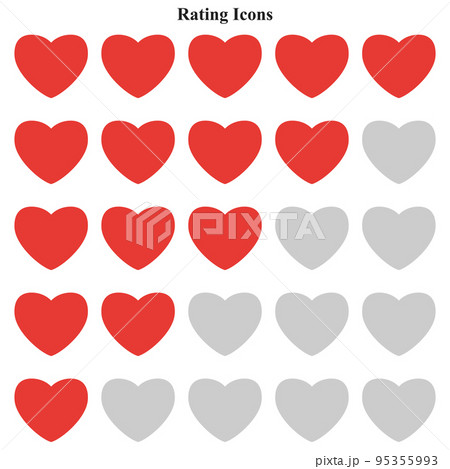 Rating made of red hearts low and high. 95355993